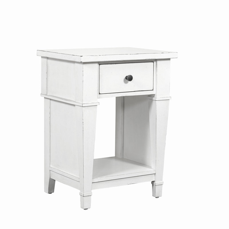 , White 1-Drawer Nightstand