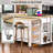 48.5"W Kitchen Island with Charging Ports, Multi Storage and Trash Can Compartment-886557925