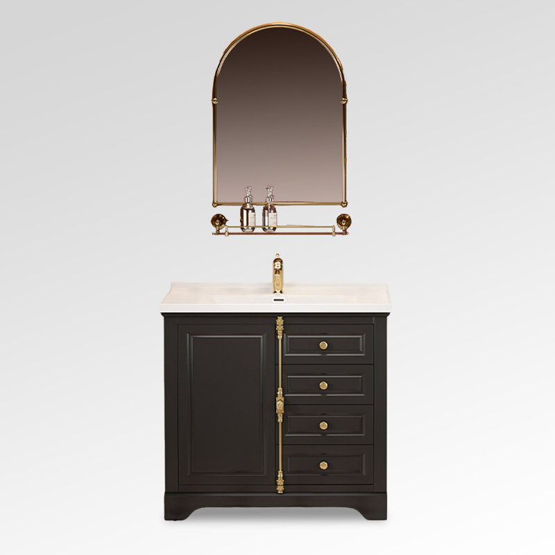 Meuble-lavabo intégré en céramique French Retro