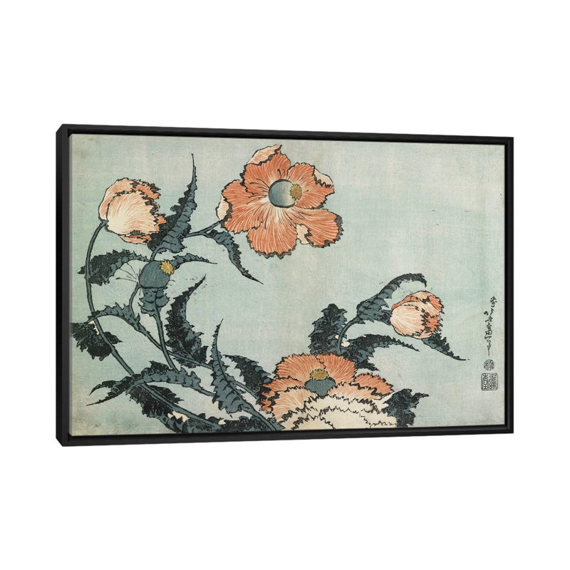« pops, c. 1832 » par katsushika hokusai,, impression sur toile, H 18 po x l 26 po x P 1,5 po, Toile avec cadre noir