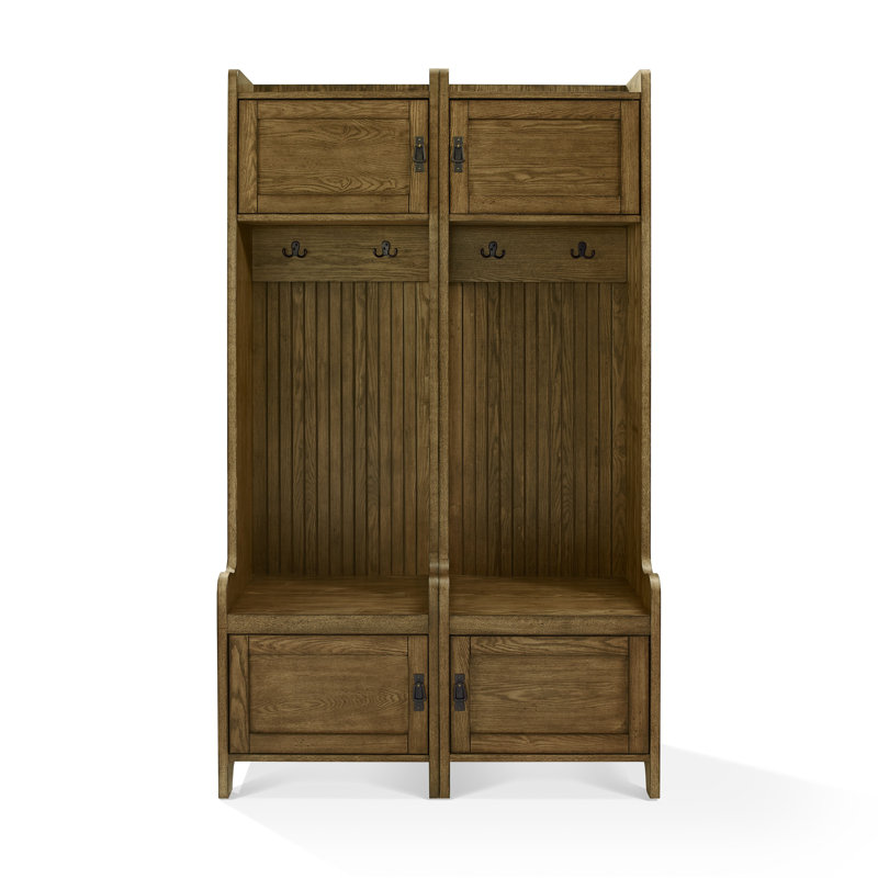 Jones Street Hall Tree 44'' Wide with Shoe Storage, Coffee