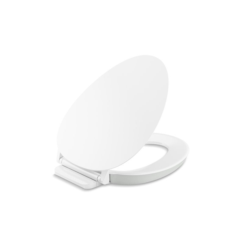 Cymbal Readylatch Quiet-Close Elongated Toilet Seat, Gray/White