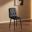 Ensemble de 4 chaises d'appoint en velours noir mat avec conception sans accoudoirs pour la salle à manger