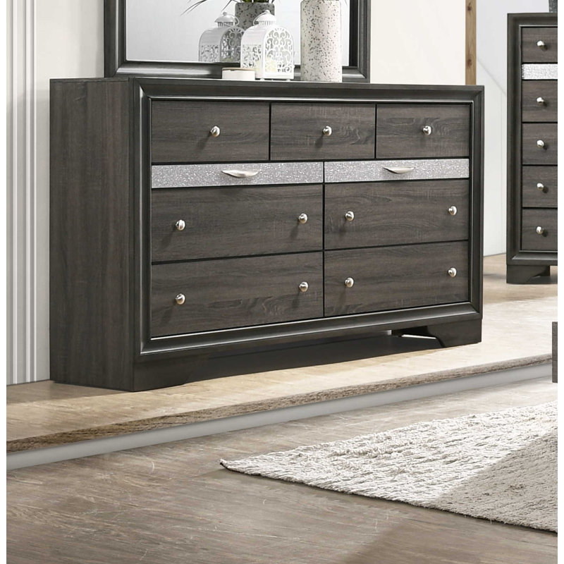 Commode 9 tiroirs Sepviva, Gris