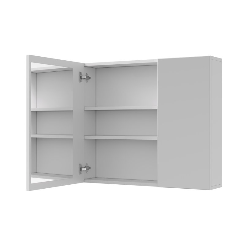 Manigault 700 Wall Mounted Framed Mirrored Bathroom Cabinets 4 Adjustable Shelves with Mirror