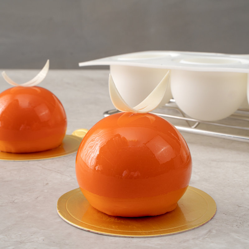 Moule à boules de 8 cavités, 10 moules à chocolat prêts à l'emploi - flexibles, congelables, moules de cuisson en silicone blanc, à dégagement facile, pour la fabrication de bonbons ou de chocolat