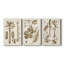 Ochre botanique I - Toile tendue sur mesure avec châssis - 3 pièces-24042630