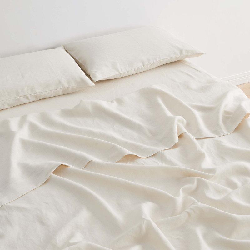 Sand Linen Euro Pillowcase Set with Inner Envelope Closure