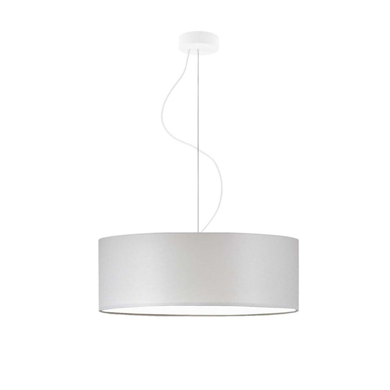 Aubryelle 3 - Light Drum Pendant, White, 120cm H x 50cm W x 50cm D, Light Gray