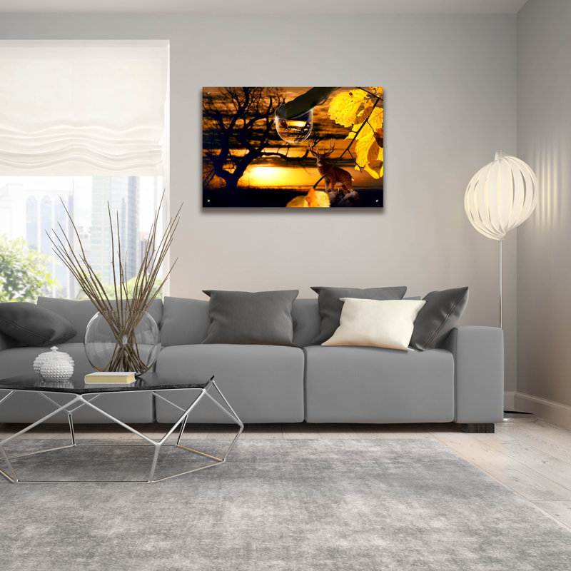 Art mural en verre Millwood Pines «Dewdrop Sunset» par Gordon Semmens, H 24 po x l 36 po x P 0,2 po