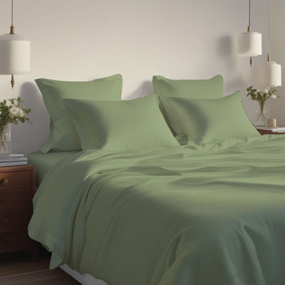 Hotel Luxurious Bamboo Blend Deep Pockets Breathable Cooling Bed Sheet Set 2000 Series