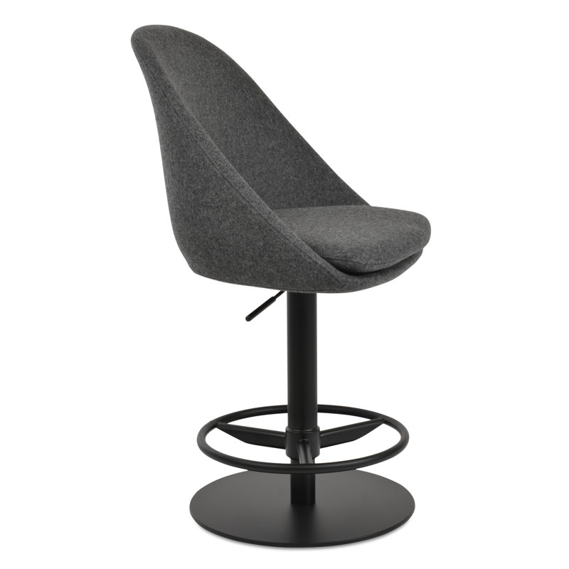 Tabouret Avanos, Gris foncé, Noir