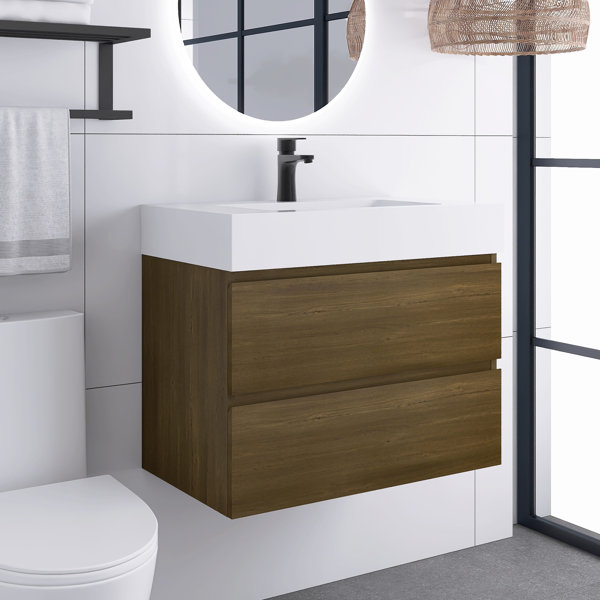 Ebern Designs 30'' Single Bathroom Vanity with Solid Surface Top | Wayfair