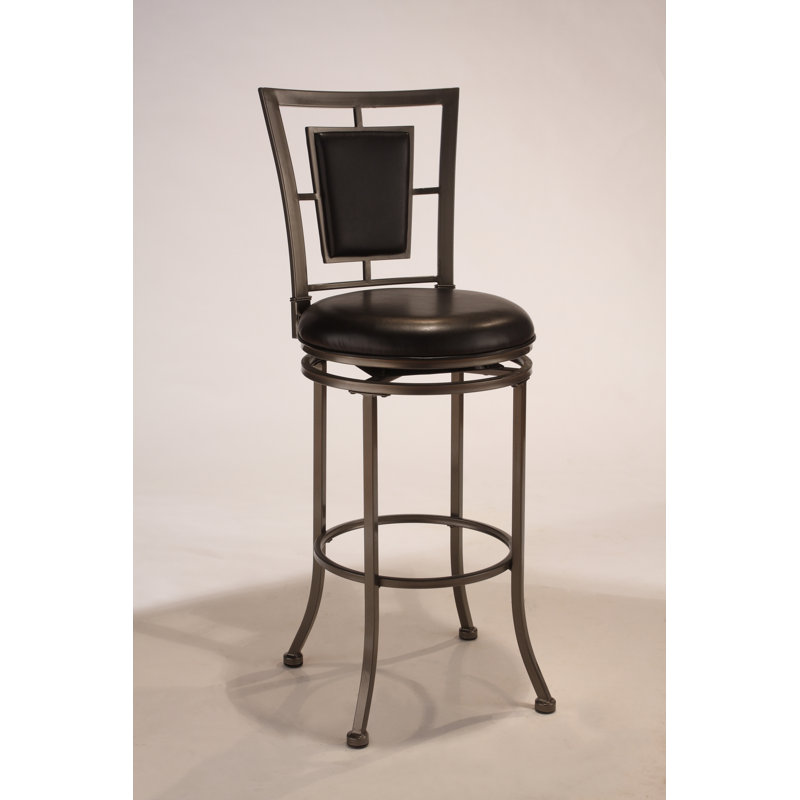 Swivel Upholstered Counter Stool with Metal Frame