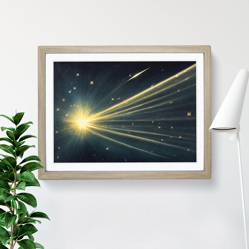 Shooting Star Vol.1 - Framed Print, 34cm H x 46cm W x 2cm D, Oak