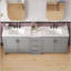 84 Inch Double-Sink Bathroom Vanity with Countertop, Adjustable Shelves, and Soft Close Hinges-614416081
