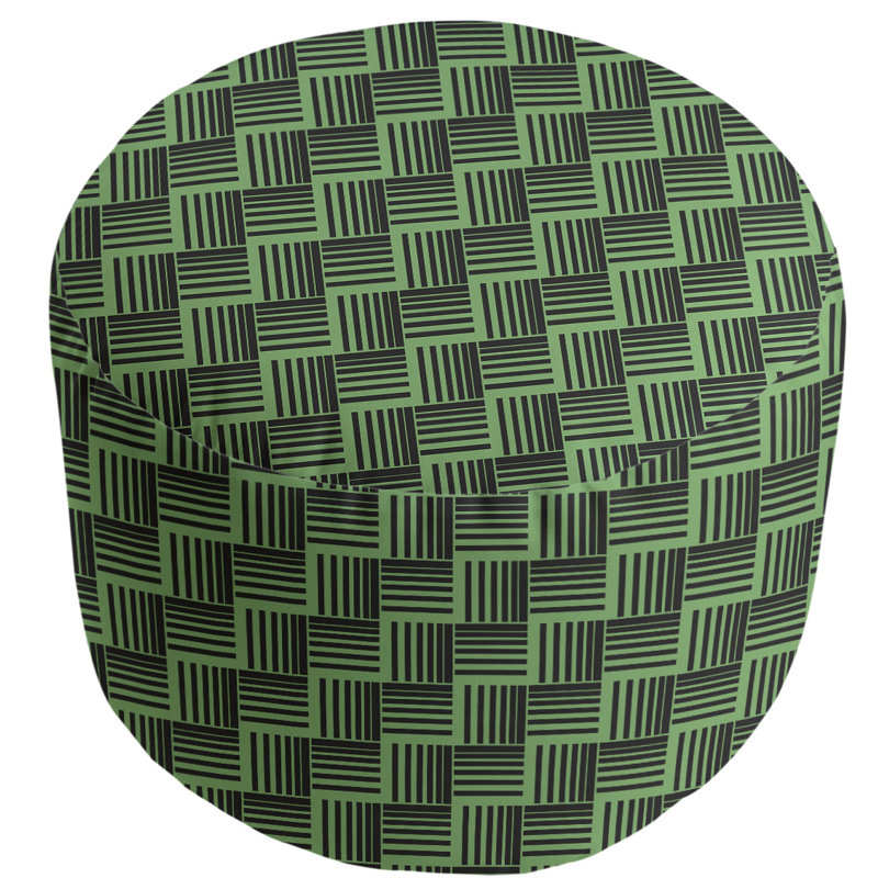 repose-pieds à rayures classic basketweave, Noir / vert