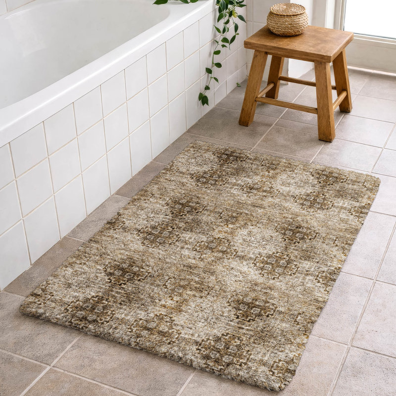 Premium Machine Washable Dream Shag ADS557 Medallions Rug, 1'8" x 2'6", Taupe