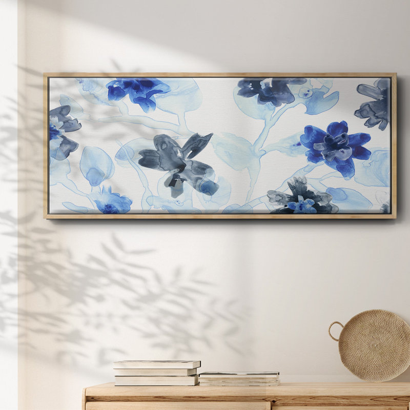 Blue Gossamer Garden - Toile avec cadre en V, H 8 po x l 20 po