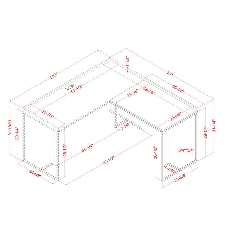 Bureau en L Decker, Blanc