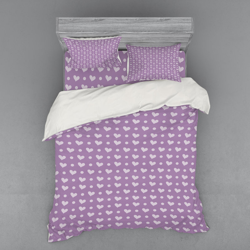 Ensemble de housse de couette lavande / mauve en microfibre moderne et contemporain