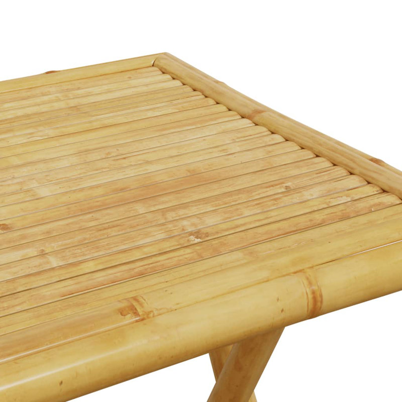 Folding Garden Table Bamboo, 75cm H x 55cm L x 55cm W