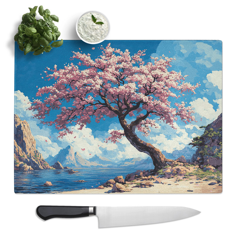 Cherry Blossom Tree Vol.3  Glass Chopping Board