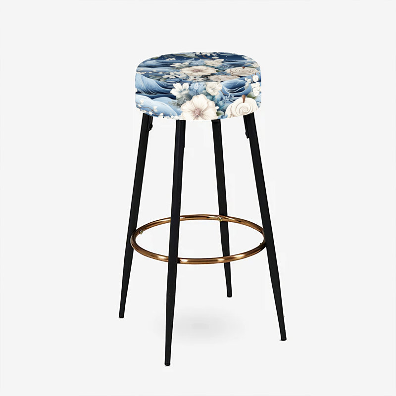 Ensemble de 2 tabourets de bar style bord de mer à motif nautique