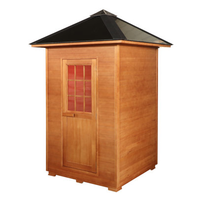 SunRay Saunas 2 - Person Bluetooth Compatible Traditional Steam Sauna in Hemlock