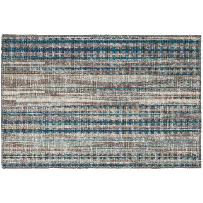 Hikari Chenille Washable Striped Indoor / Outdoor Rug