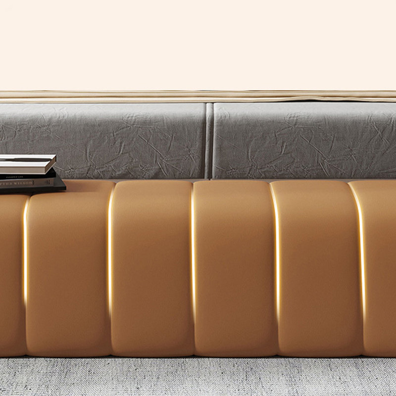 Banc avec revêtement, H 15,75 po x l 62,99 po x P 15,75 po, Brun