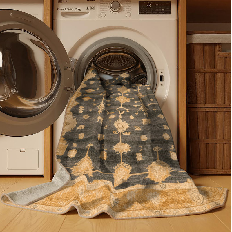 Tapis brun lavable à la machine, Rectangle 2 pi x 3 pi