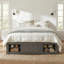 Base de lit plateforme avec 4 tiroirs de rangement et pied de lit avec casier de rangement, sans tête de lit-1256900957