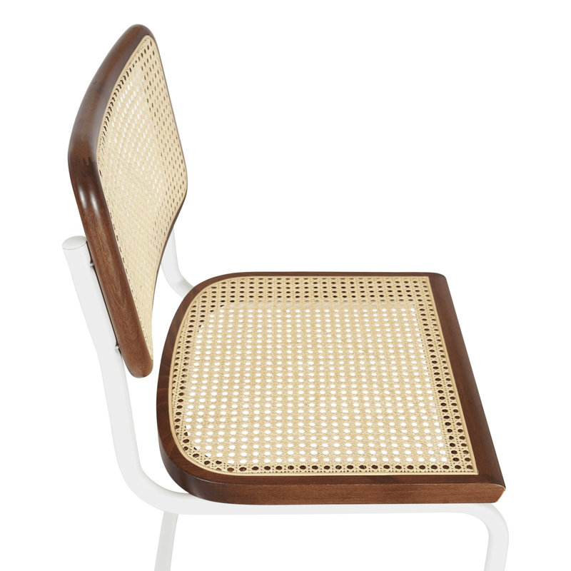 Marcel Breuer Cesca Cane Cantilever Dining Side Chair, Walnut/Natural/White