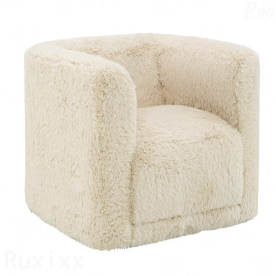 Chaise beige Yakety Yak beige idéale pour les chambres à coucher avec fonction pivotante
