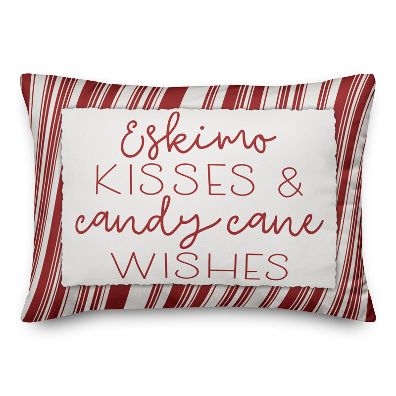  Coussin Eskimo Kisses and Candy Cane Wishes, Polyester/ Bourre en polyester