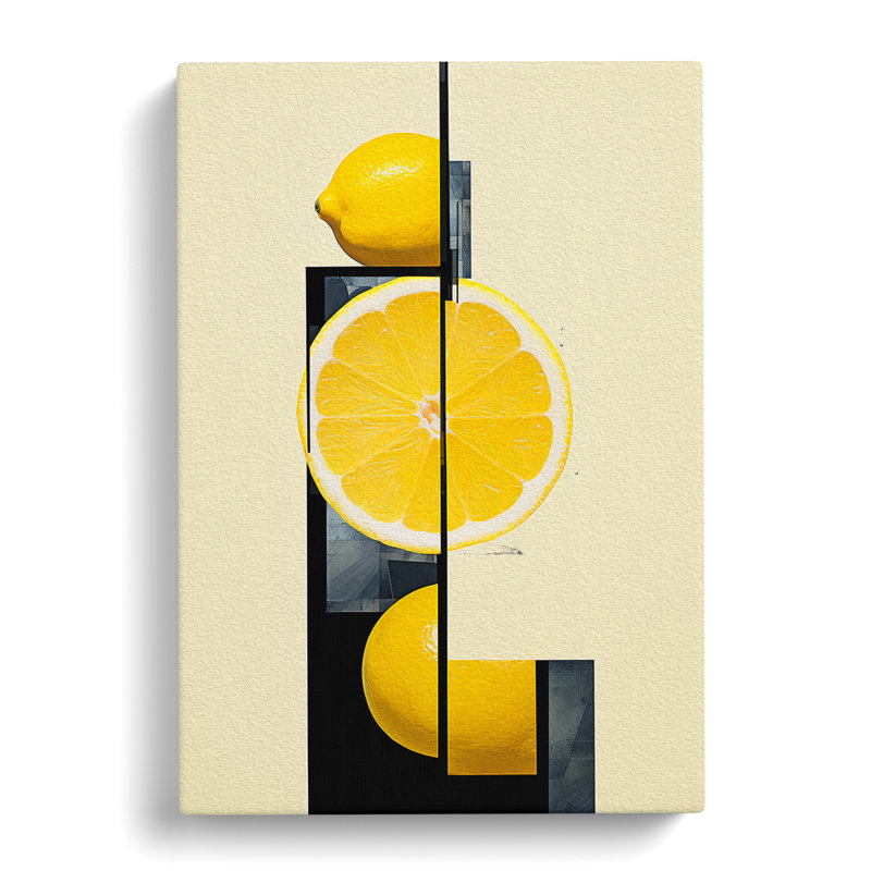 Sliced Lemon Constructivism No.2 - Wrapped Canvas, 60cm H x 40cm W x 3cm D