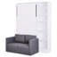 Lit simple blanc avec rangement et tablettes-2123223531