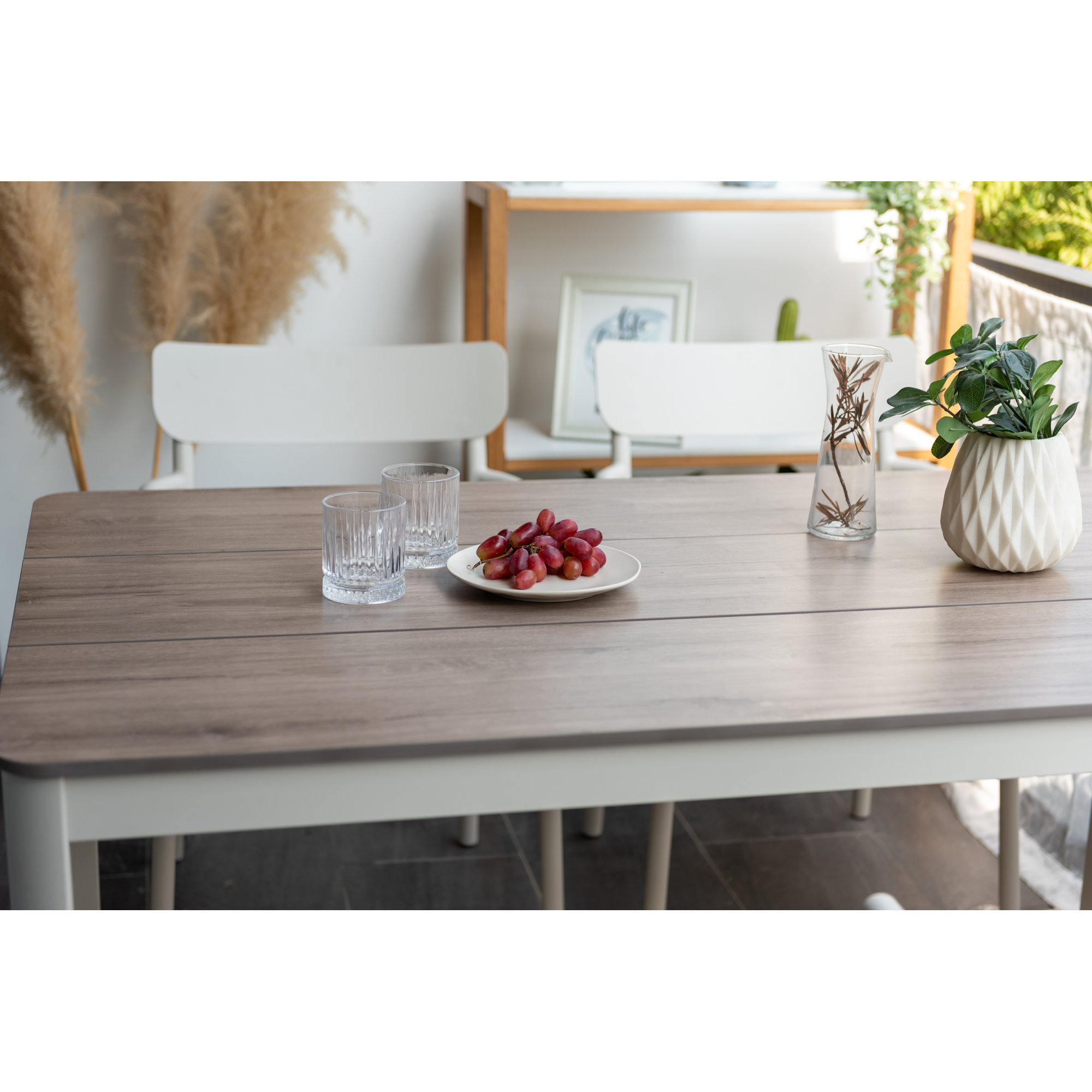 Outdoor Patio Aluminum Rectangular Dining Table, 29.5"H x 59" W x 35" D
