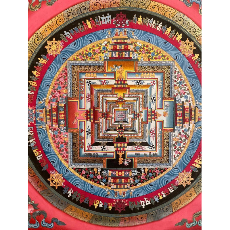 Palais représentant le système Cosmos | Gouache et couleurs acryliques sur toile de coton avec or 24 carats