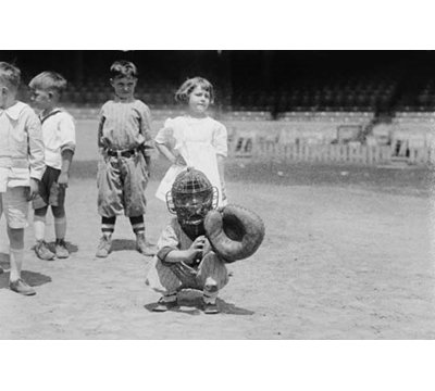 " Pint Sized Catcher Awaits A Pitch In Children "