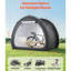 Rangement extérieur imperméable pour 4 à 5 vélos, avec revêtement double, tissu 210D enduit argent, plateau arqué pour éviter la formation d'eau, poteaux en fibre de verre renforcé, stabilité multi-points, poids léger