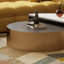 Table basse ronde emboîtable - Design minimaliste moderne avec structure en métal et plateau en pierre frittée pour le salon, petits espaces