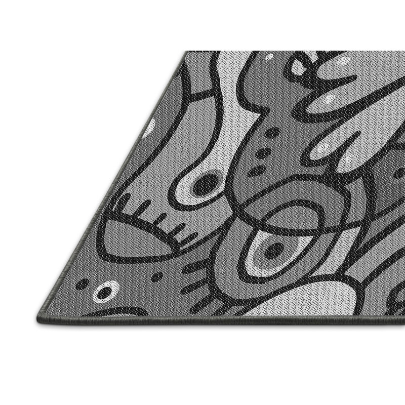 Tapis abstrait gris, Rectangle 2 pi x 4 pi