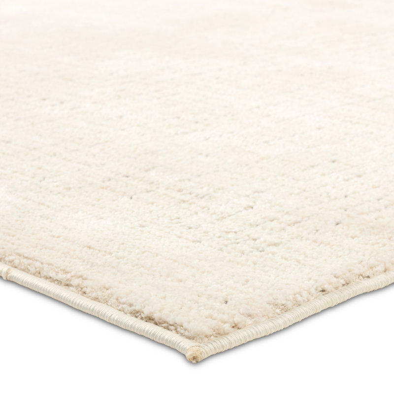 Vibe By Orren Ellis Withe Performance Striped Cream/Gray Area Rug, Rectangle 6' x 9'