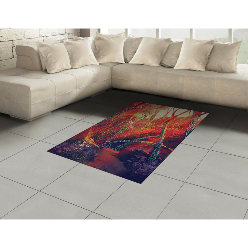 Landscape High Density Long Fiber Poly Threads Decorative Area Rug Carpet, Rectangle 4' x 5'8"