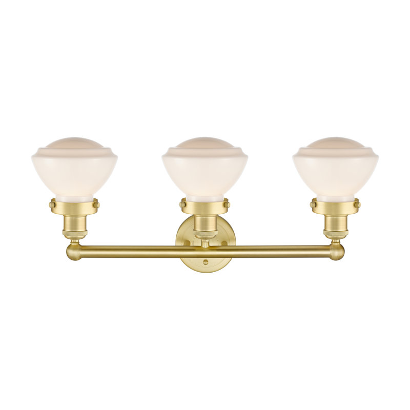 Almarosa 3 - Light Dimmable Vanity Light, Matte White, Satin Gold