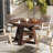 Extendable Round To Oval Dining Table For 4–6, Wooden Kitchen Table With Hidden Storage And Upholstered Chairs, Space-saving Dinner Table For Small Apartments-124587971