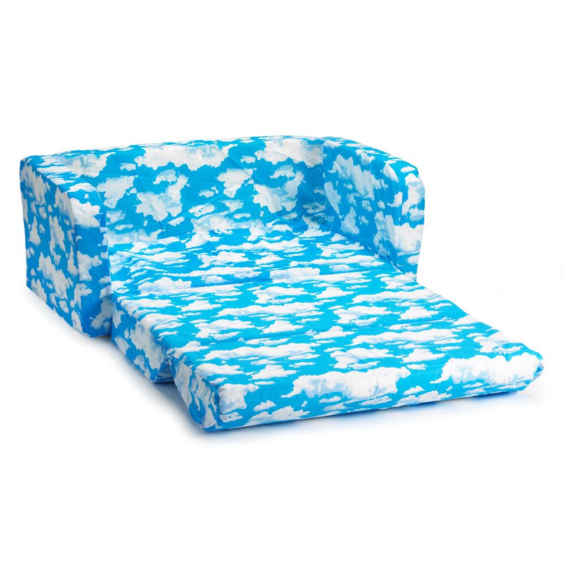 Canapé convertible pour enfants et lit Harr, Bleu / blanc