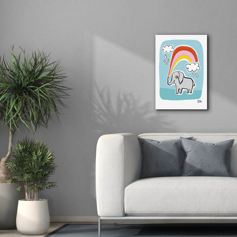 «Wild About You Elephant» par Melissa Averinos, art mural sur toile, H 26 po x l 18 po x P 0,75 po